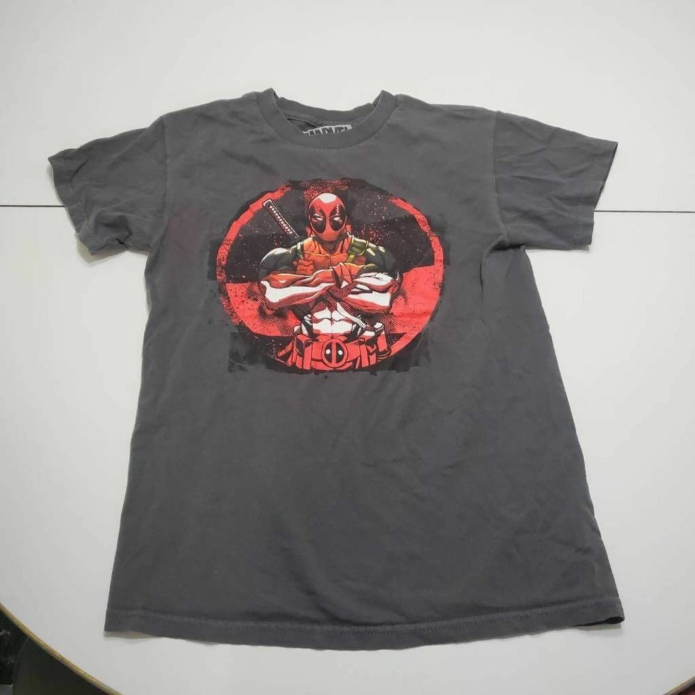 Deadpool Mens Marvel Graphic T-Shirt Black Red Crew Neck 100% Cotton S
